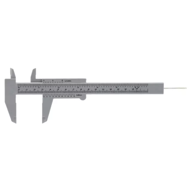 (Gray)150MM High Accuracy Rule Scale Vernier 150MM 0.5mm Plastic Plastic Double