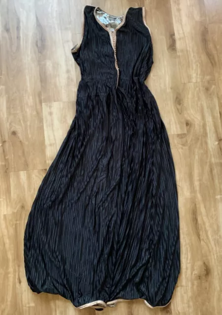 Diamantine Moroccan Made Black Maxi Dress M/L