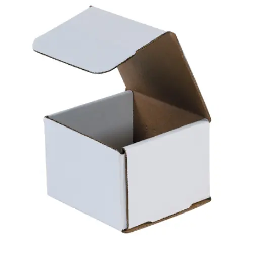 1-200 CHOOSE QUANTITY 4x4x4 Corrugated White Mailers Packing Boxes 4" x 4" x 4"