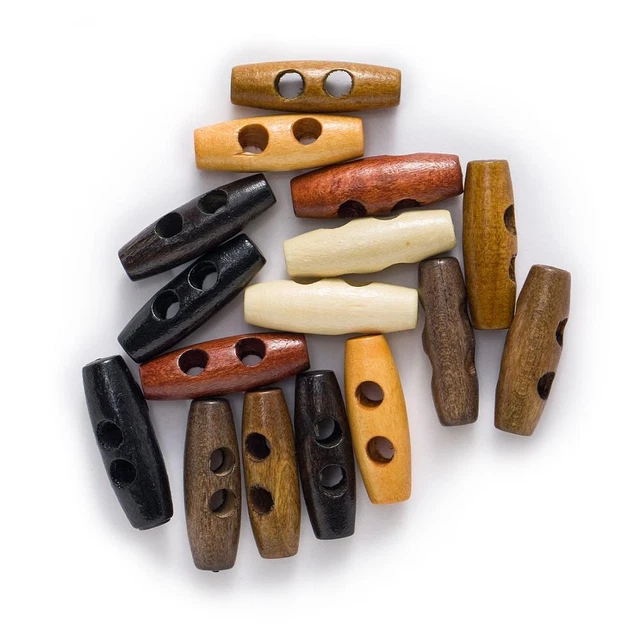 10 piezas Botón palanca de madera extra grande de 30 mm a 60 mm para coser, botones de abrigo de madera