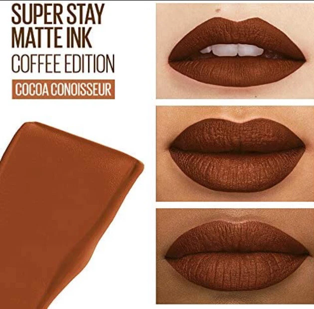 Lápiz labial Maybelline tinta mate Superstay color labial 270 conocedor de cacao