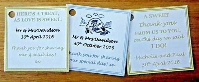 Wedding Favour Labels * Gifts * Tags * Guest Gifts * Place Cards Personalised