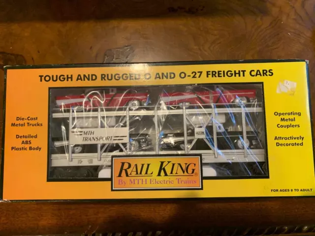 Rail King Mth Electric Trains Auto Transport 2 Pack Set O-27