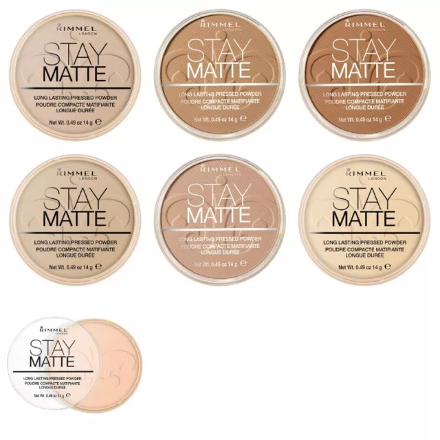 Rimmel Stay Matte Face Pressed Powder Various Shades 6 Hours Shine Control