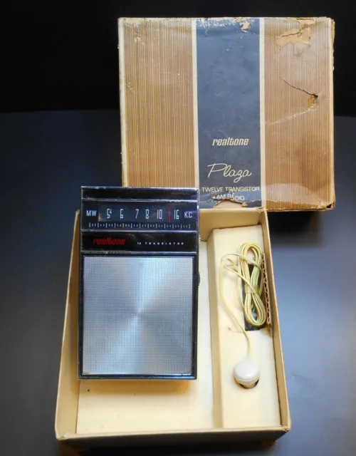 Realtone 12 Transistor AM portable Radio TR1327 with original box and earphone