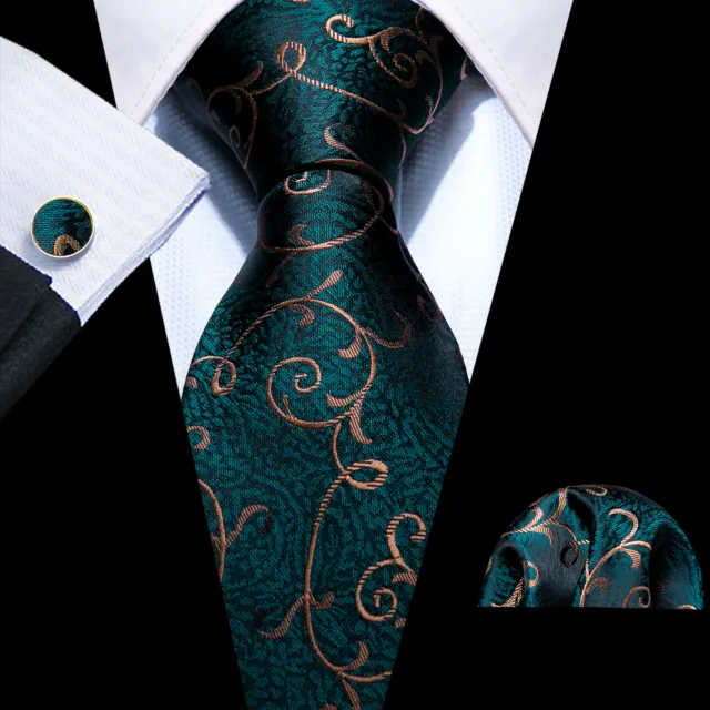 Retro Blue Solid Stripped Men Luxury Silk Woven Tie Necktie Hanky Cufflinks Set