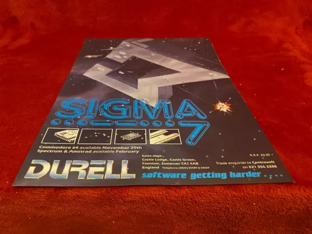 Game17 Amstrad Commodore Spectrum Computer Game Advert 11X8 Sigma 7