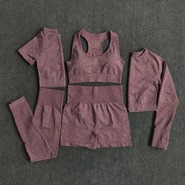 Donna Yoga Set Allenamento Abbigliamento Sportivo Palestra Manica Lunga Top Alto