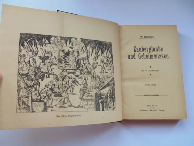 1920 buch ZAUBERGLAUBE und GEHEIMWISSEN Magie Zauberkunst W. Mannhart Original