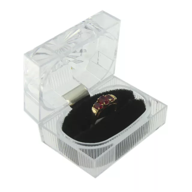 Clear Acrylic Crystal Double Ring Box Display Jewelry Gift Box Engagement