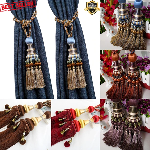 1 Pair Luxury Tassel Curtain Hanging Ball Straps Tied Rope Tieback Tassel Strap
