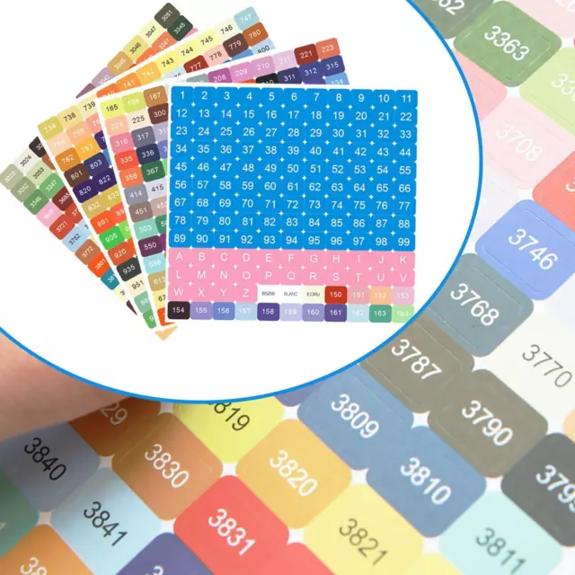 Multicolor Color Number Label Stickers Durable Craft Labels Stickers DMC Floss