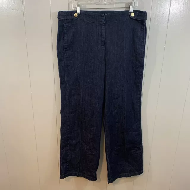 Liz Claiborne Echo Wash Mid-Rise Dark Blue Plus Bootcut Stretch Jeans 18 NEW $54