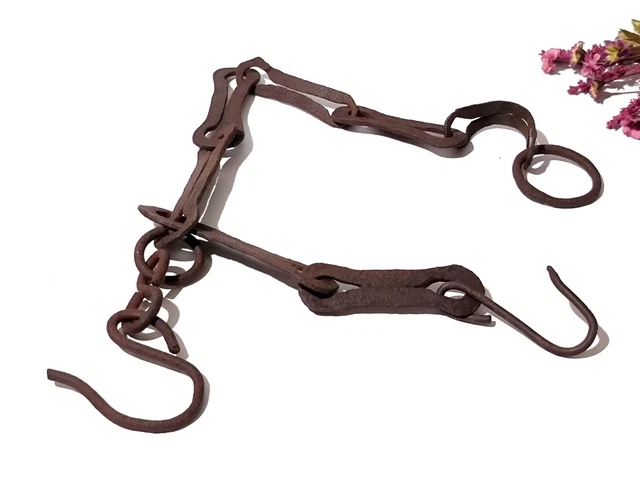 Antique butcher Hook, Blacksmith double butcher meat Hanger, Butcher Decor P3