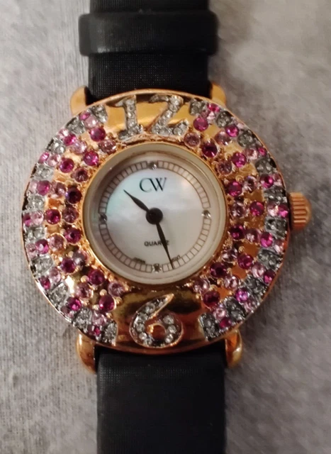 Charles Winston Quartz Crystal White Mother of Pearl Dial Ladies Watch MSRP$295