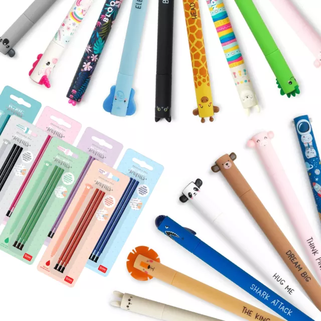 Legami Erasable Gel Pen & Refills Kawaii Cute School Stationery All Designs - UK