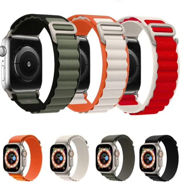 Nylon Sport Alpine Loop Armband für Apple Watch 38 - 45 49 Series 1 - 8 Ultra