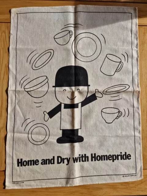 Vintage Homepride Tea Towel - Home And Dry - Irish Linen