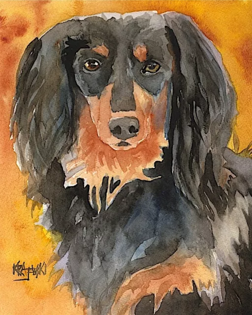 Dachshund Dog 8x10 Art PRINT Signed by Artist Ron Krajewski Painting