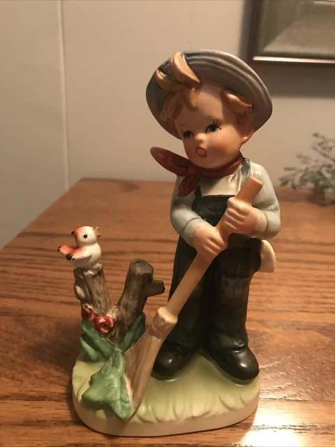 VINTAGE ROYAL CROWN Figurine “Boy With Broom And Bird “ $15.00 - PicClick