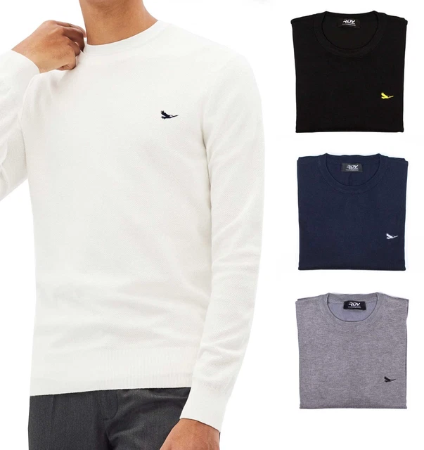 Maglione uomo maglioncino girocollo cardigan slim fit M L XL XXL 3XL RDV
