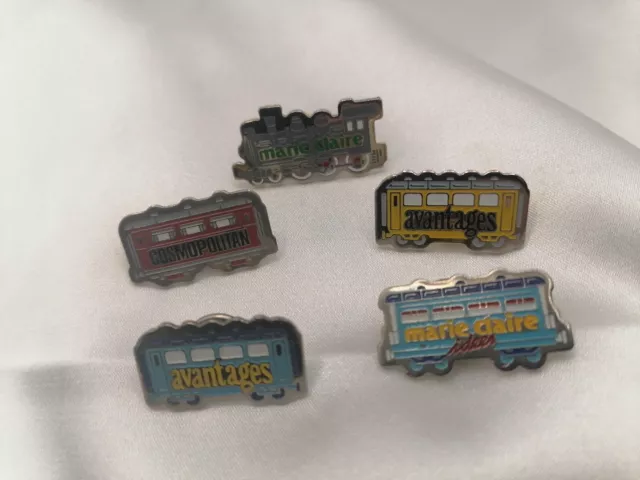 Five 1970's-1980's Locomotive/Train Enamel Pins 2