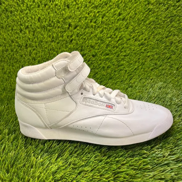 Reebok Freestyle Hi Womens Size 6.5 White Athletic Casual Leather Shoes Sneakers