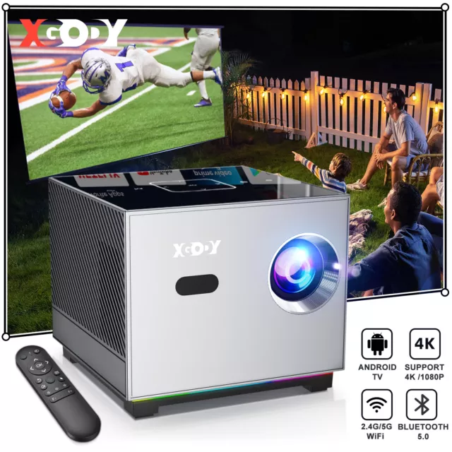 200" Projection Size Projector 10000 Lumen UHD Portable Android TV Home Theater