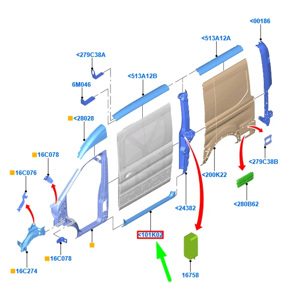 NEU FORD TRANSIT Mk4 Right Body Rocker Panel 1945399 Bk31V101K02Af