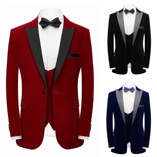 Veste En Velours Pour Homme - Coupe Slim Fit, Multicolore Vintage - Pour Dîner, Mariage, Soirée