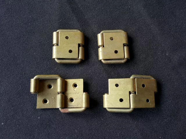 Two Pairs of Reclaimed Antique Brass Victorian Hinges Door Furniture (EB500)