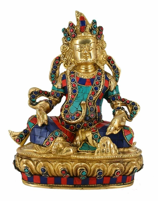 Whitewhale Brass Lord kuber Statue of Wealth vastu Kuvera Idol for Home Decor