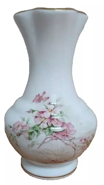 Elégant vase en porcelaine de Limoges à décor floral Made in France