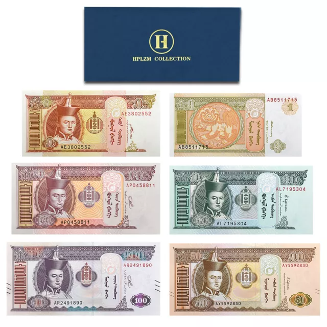 6 pcs/set of Mongolian banknotes Collection Commemorative Money Holiday Gifts