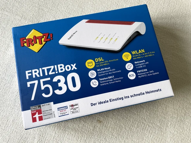 AVM FRITZ!Box 7530 WLAN Router Dual WLAN Mesh VDSL Gigabit DSL Modem 4-Port