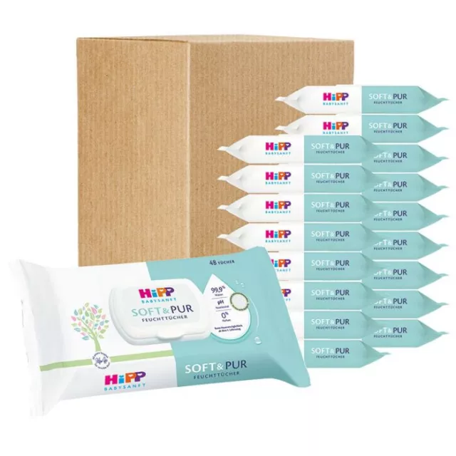 Hipp Babysanft Feuchttücher soft & pur ohne Plastik 18x48 Stück (864 Stück)