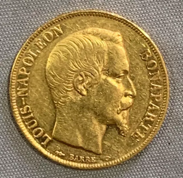 1852 A, Frankreich, 20 Francs, Louis-Napoleon Bonaparte, Goldmünze.