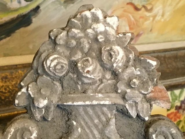 French Architectural Wood Fragment 19th Century Hand Carved  Bouquet 2