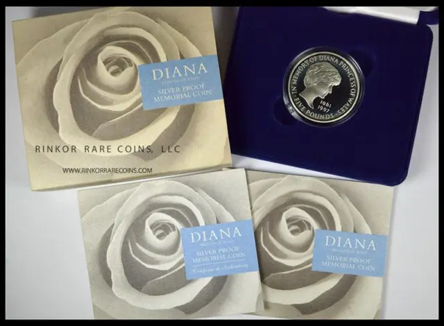 1997 Diana Princess of Wales Silver Proof Memorial Coin OGP