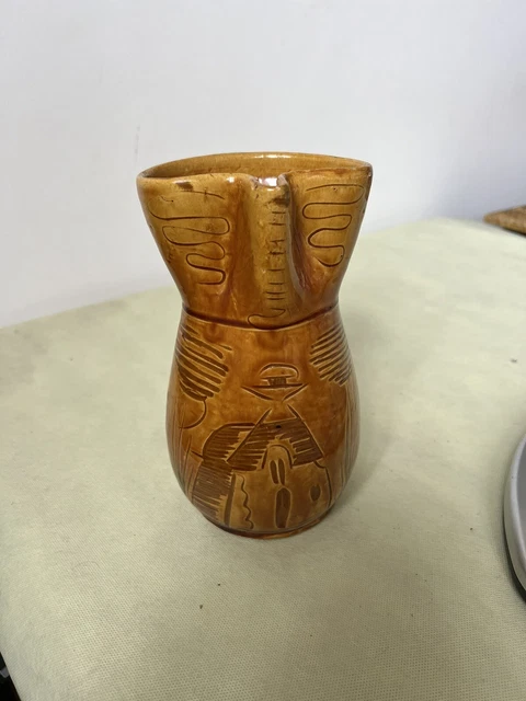 Vintage Ceramica Caraffa Brocca 21 Cm Grottaglie  Puglia Pugliese Vintage