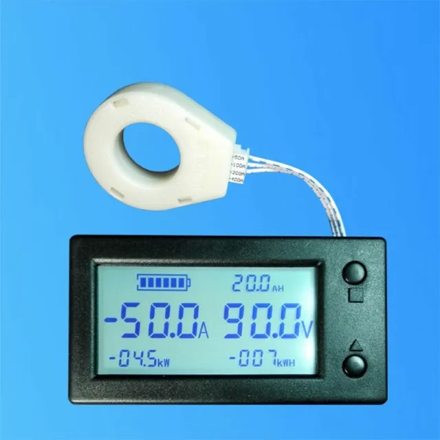 DC 0-300V Battery Monitor Capacity Voltage Ammeter Coulometer + Hall Sensor 100A