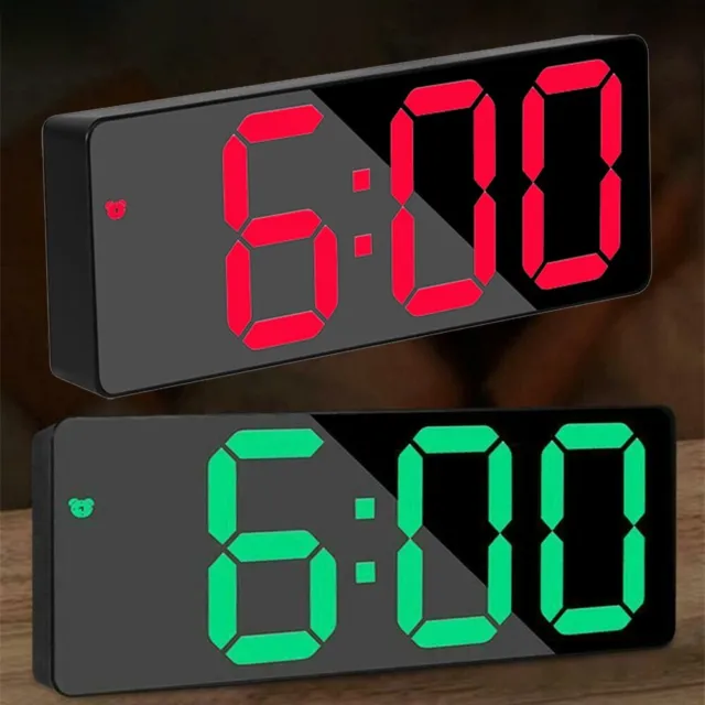 Alarme Horloge Led-Display Numérique Miroir Batterie / USB