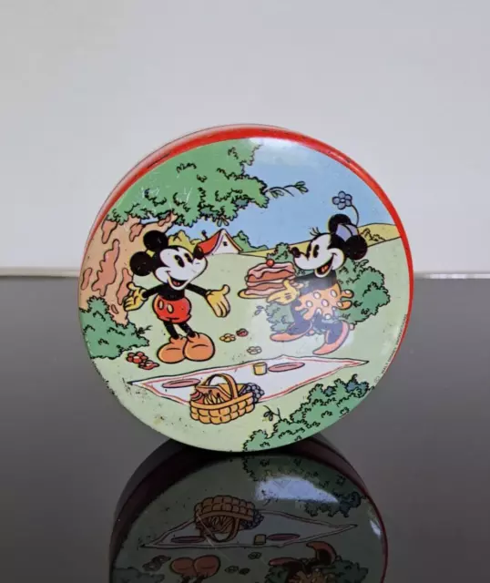 Alte original Werbe-Blechdose Walt Disney, Mickey Mouse, Micky Maus, tin can