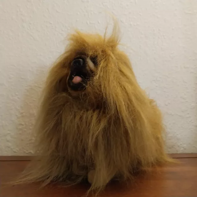 Hansa Pekingese Dog Standing Plush Toy 9" Realistic Animal NWT Stuffed Animal