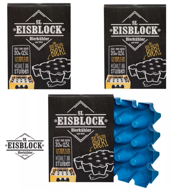 3 x SL Eisblock Bierkühler Flaschenkühler Bierkastenkühler Kühlung 0,5 Liter