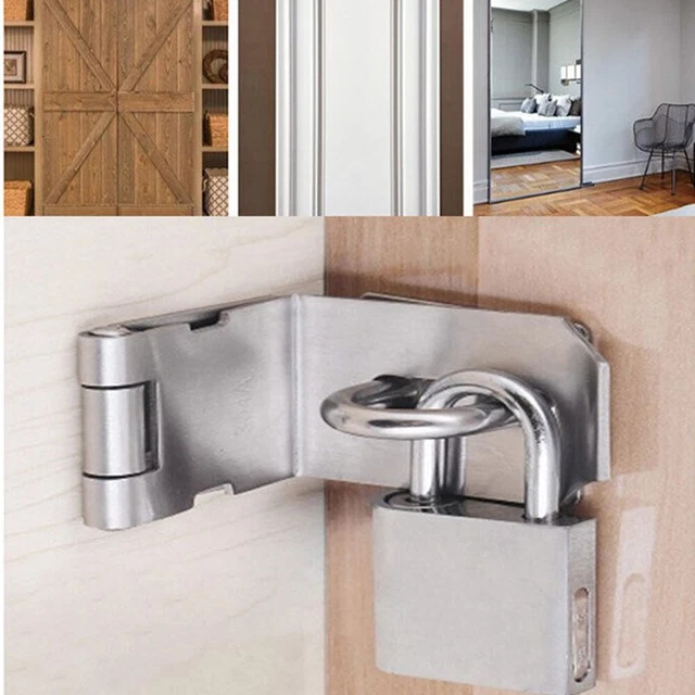 Door Hasp Latch 90 Degree, Safety Angle Locking Latch For Push/Sliding/Barn Door