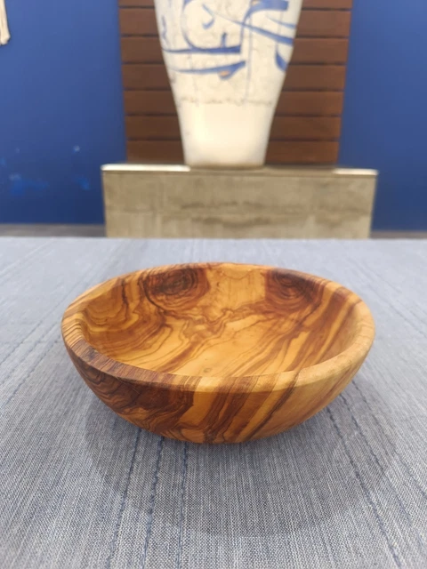 Grand Saladier En Bois D'olivier Naturel (+/- 25cm) - Hovea - Neuf Avec Couverts
