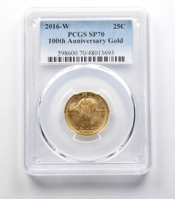 SP70 2016-W Standing Liberty Gold Quarter 100th Anniversary PCGS *3168