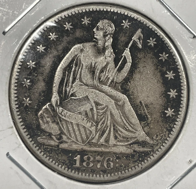 1876 CC 50c Seated Liberty Half Dollar Nice VF Rev Scratches Carson City