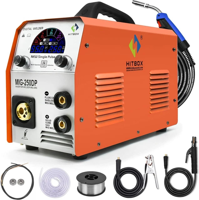 HITBOX 5IN1 ALUMINIUM Gas Gasless MIG MAG ARC Lift TIG Welder 250A Weld ...